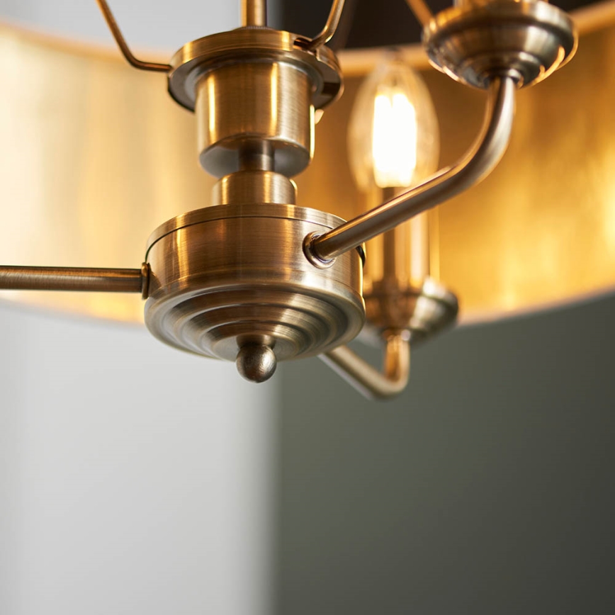 Endon 98934 - Κρεμαστό φωτιστικό οροφής HIGHCLERE 3xE14/40W/230V λευκό/ορείχαλκος
