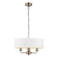 Endon 98934 - Κρεμαστό φωτιστικό οροφής HIGHCLERE 3xE14/40W/230V λευκό/ορείχαλκος διάμετρος 45 cm