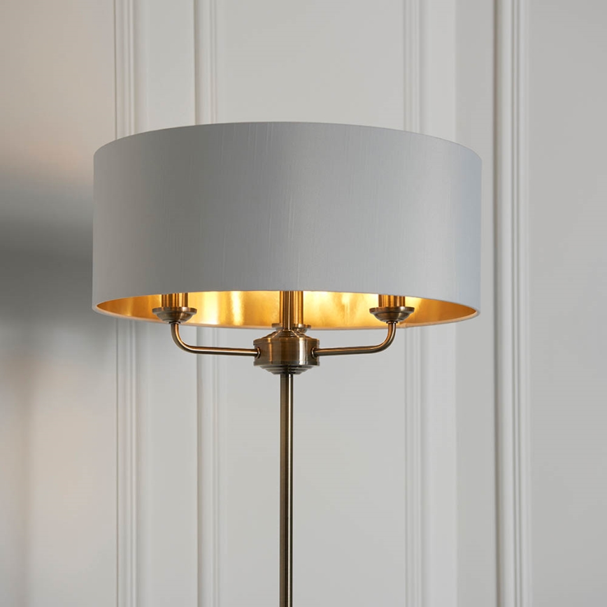 Endon 98935 - επιδαπέδιο φωτιστικό HIGHCLERE 3xE14/40W/230V λευκό/ορείχαλκος διάμετρος 47 cm