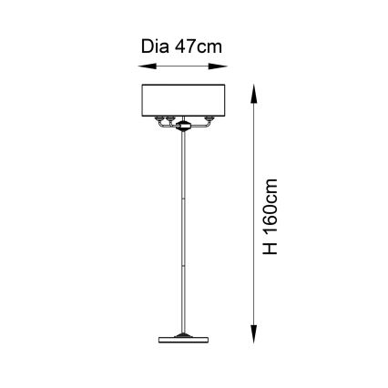 Endon 98935 - επιδαπέδιο φωτιστικό HIGHCLERE 3xE14/40W/230V λευκό/ορείχαλκος διάμετρος 47 cm