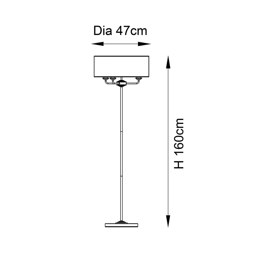 Endon 98935 - επιδαπέδιο φωτιστικό HIGHCLERE 3xE14/40W/230V λευκό/ορείχαλκος διάμετρος 47 cm