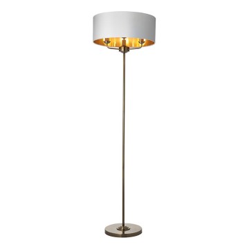 Endon 98935 - επιδαπέδιο φωτιστικό HIGHCLERE 3xE14/40W/230V λευκό/ορείχαλκος διάμετρος 47 cm