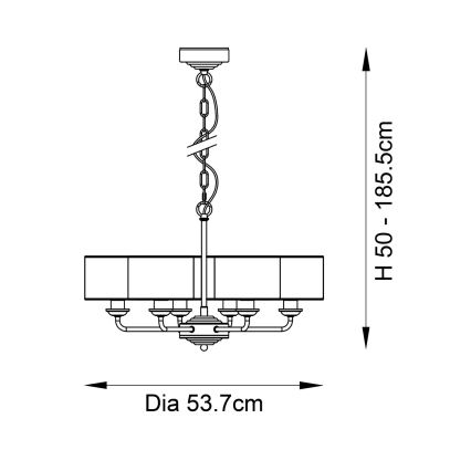 Endon 98936 - Κρεμαστό φωτιστικό οροφής HIGHCLERE 6xE14/28W/230V λευκό/ορείχαλκος