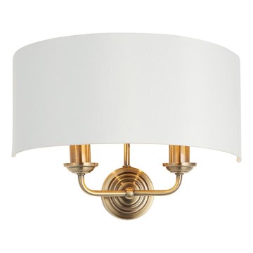 Endon 98937 - Φωτιστικό τοίχου HIGHCLERE 2xE14/40W/230V λευκό/ορείχαλκος