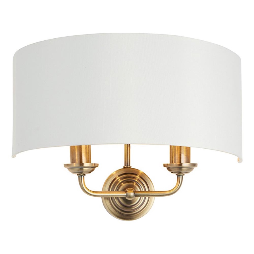Endon 98937 - Φωτιστικό τοίχου HIGHCLERE 2xE14/40W/230V λευκό/ορείχαλκος