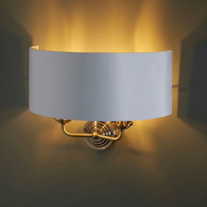 Endon 98937 - Φωτιστικό τοίχου HIGHCLERE 2xE14/40W/230V λευκό/ορείχαλκος
