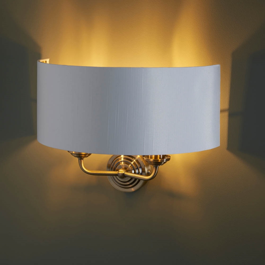 Endon 98937 - Φωτιστικό τοίχου HIGHCLERE 2xE14/40W/230V λευκό/ορείχαλκος