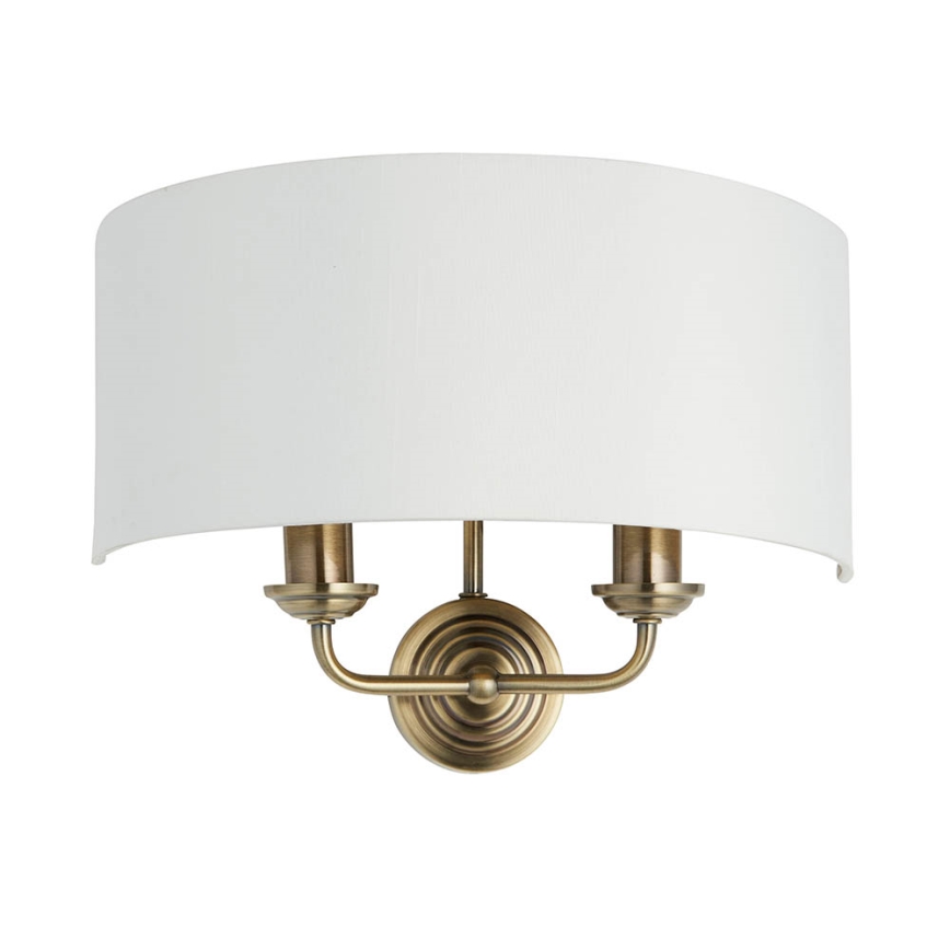 Endon 98937 - Φωτιστικό τοίχου HIGHCLERE 2xE14/40W/230V λευκό/ορείχαλκος