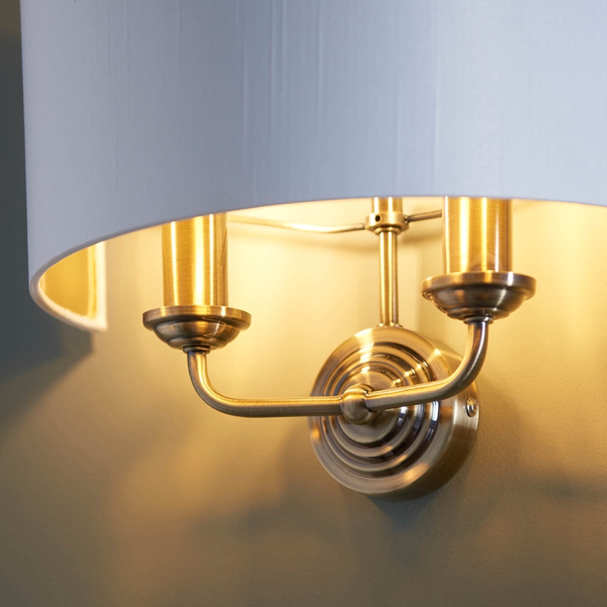 Endon 98937 - Φωτιστικό τοίχου HIGHCLERE 2xE14/40W/230V λευκό/ορείχαλκος