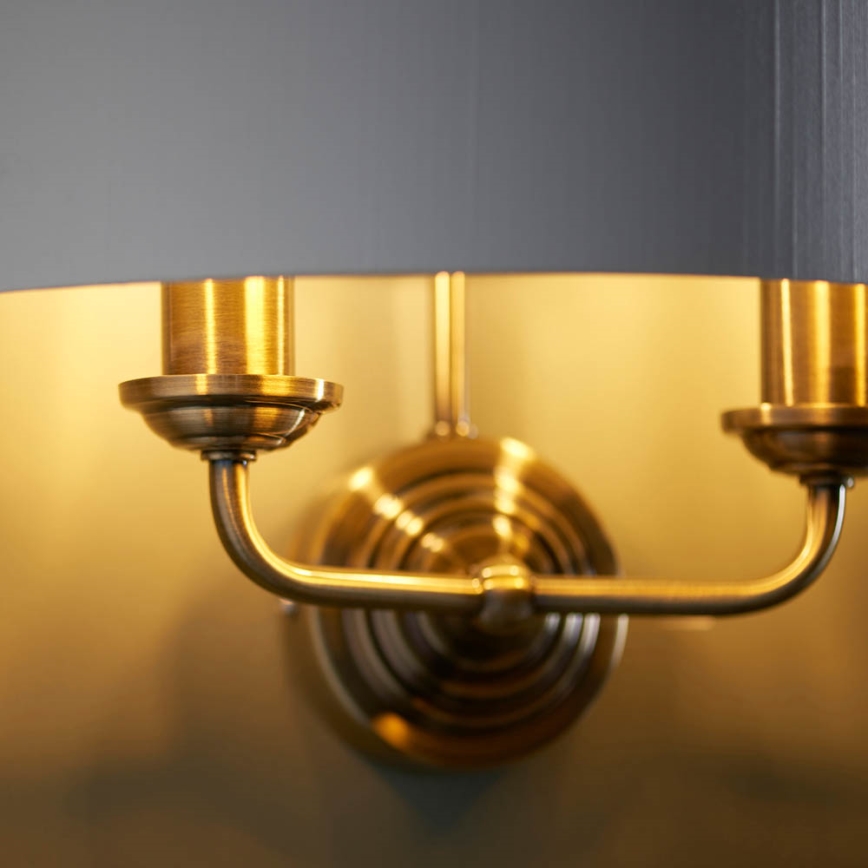 Endon 98937 - Φωτιστικό τοίχου HIGHCLERE 2xE14/40W/230V λευκό/ορείχαλκος