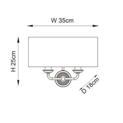 Endon 98937 - Φωτιστικό τοίχου HIGHCLERE 2xE14/40W/230V λευκό/ορείχαλκος