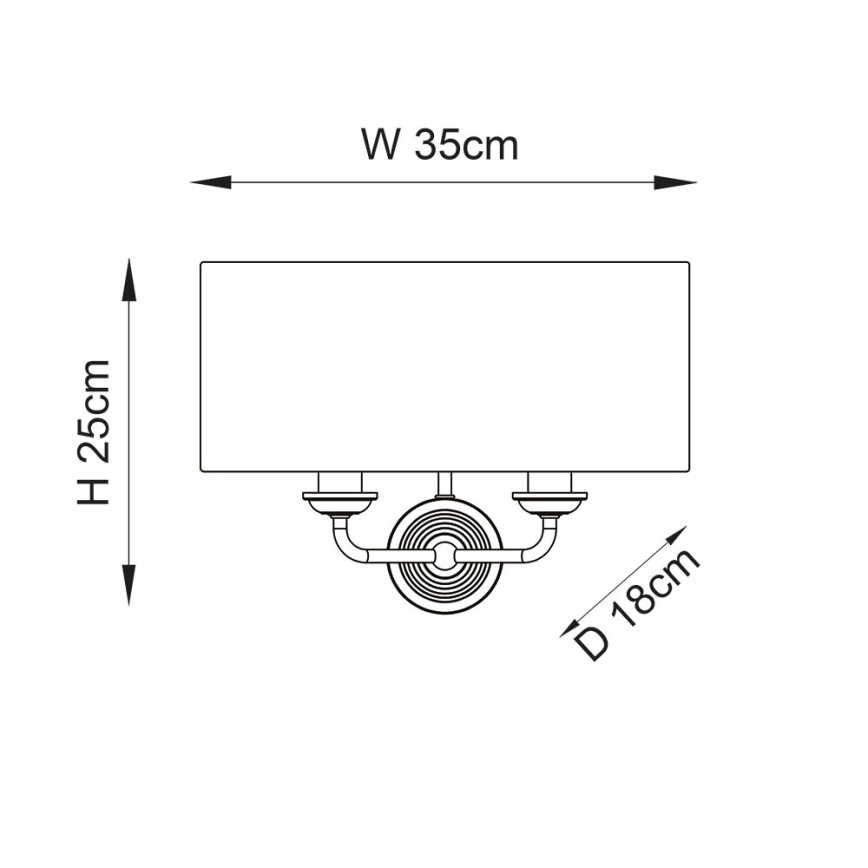 Endon 98937 - Φωτιστικό τοίχου HIGHCLERE 2xE14/40W/230V λευκό/ορείχαλκος