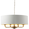 Endon 98938 - Πολυέλαιος με αλυσίδα HIGHCLERE 8xE14/40W/230V διάμ. 70 εκ. λευκό/ορείχαλκος