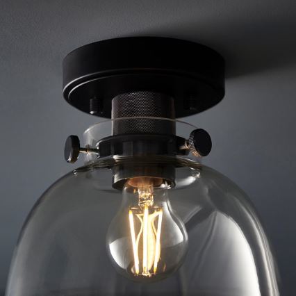 Endon 99106 - Φωτιστικό οροφής URBAN 1xE27/10W/230V μαύρο/διαφανές