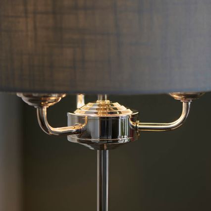 Endon 99149 - Eπιτραπέζιο φωτιστικό HIGHCLERE 3xE14/18W/230V γκρι/γυαλιστερό χρώμιο διάμετρος 32 cm