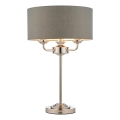 Endon 99149 - Eπιτραπέζιο φωτιστικό HIGHCLERE 3xE14/18W/230V γκρι/γυαλιστερό χρώμιο διάμετρος 32 cm