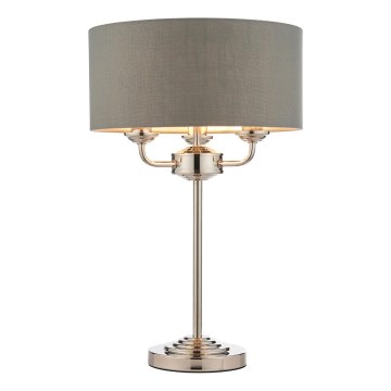 Endon 99149 - Eπιτραπέζιο φωτιστικό HIGHCLERE 3xE14/18W/230V γκρι/γυαλιστερό χρώμιο διάμετρος 32 cm