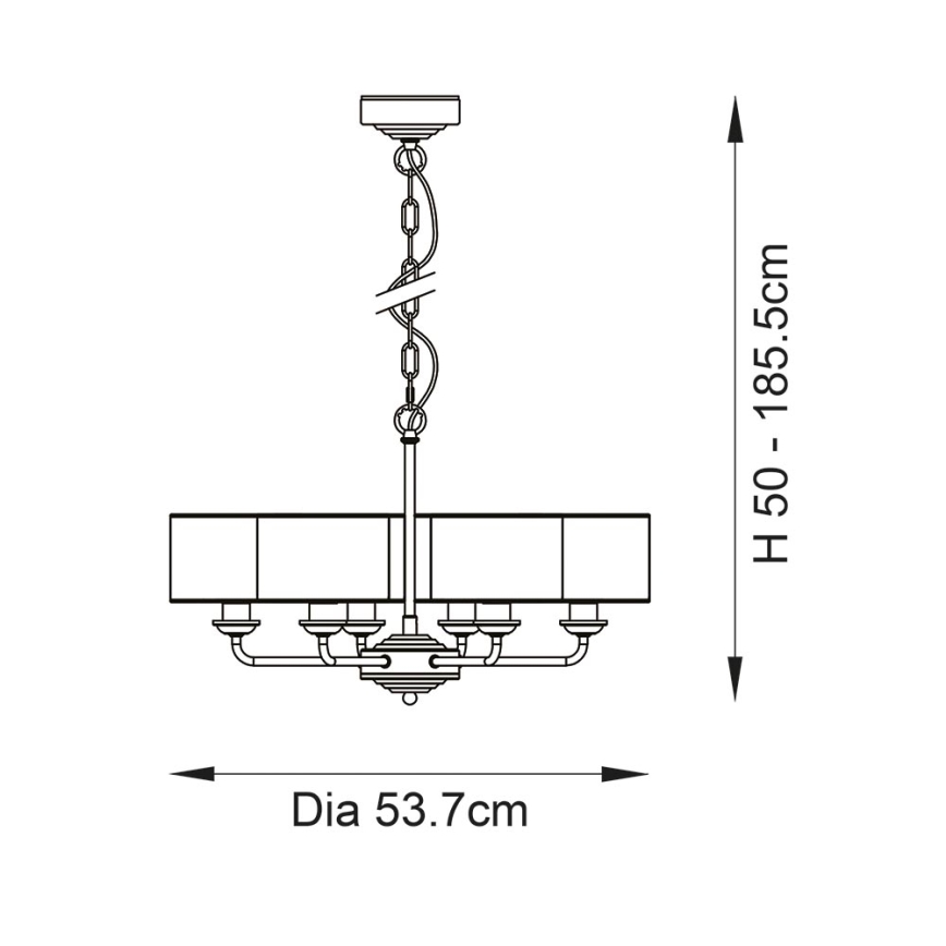 Endon 99151 - Πολυέλαιος με αλυσίδα HIGHCLERE 6xE14/28W/230V γκρι/ματ χρώμιο διάμ. 53 εκ.
