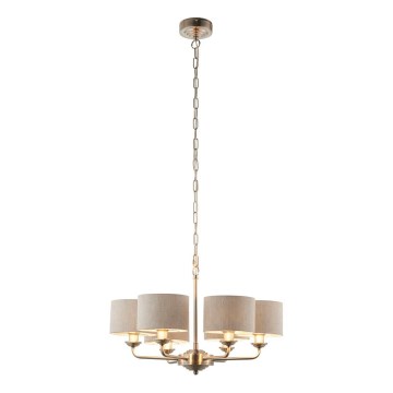 Endon 99151 - Πολυέλαιος με αλυσίδα HIGHCLERE 6xE14/28W/230V γκρι/ματ χρώμιο διάμ. 53 εκ.