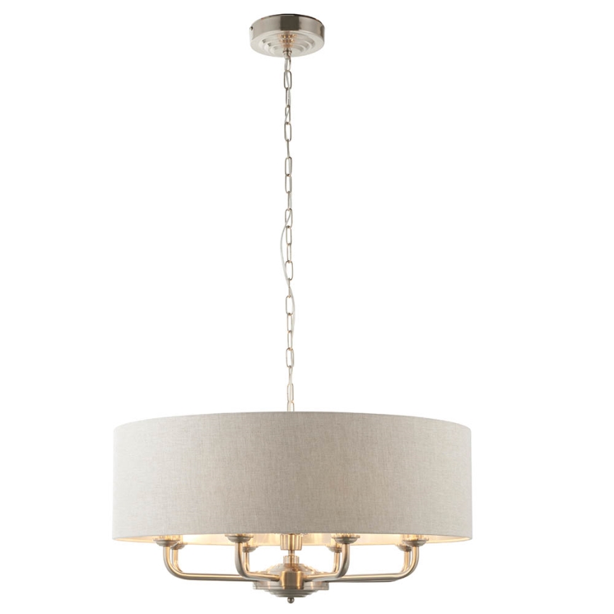 Endon 99152 - Κρεμαστό φωτιστικό οροφής HIGHCLERE 8xE14/40W/230V γκρι/ματ χρώμιο διάμετρος 70 cm