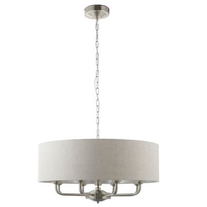 Endon 99152 - Κρεμαστό φωτιστικό οροφής HIGHCLERE 8xE14/40W/230V γκρι/ματ χρώμιο διάμετρος 70 cm