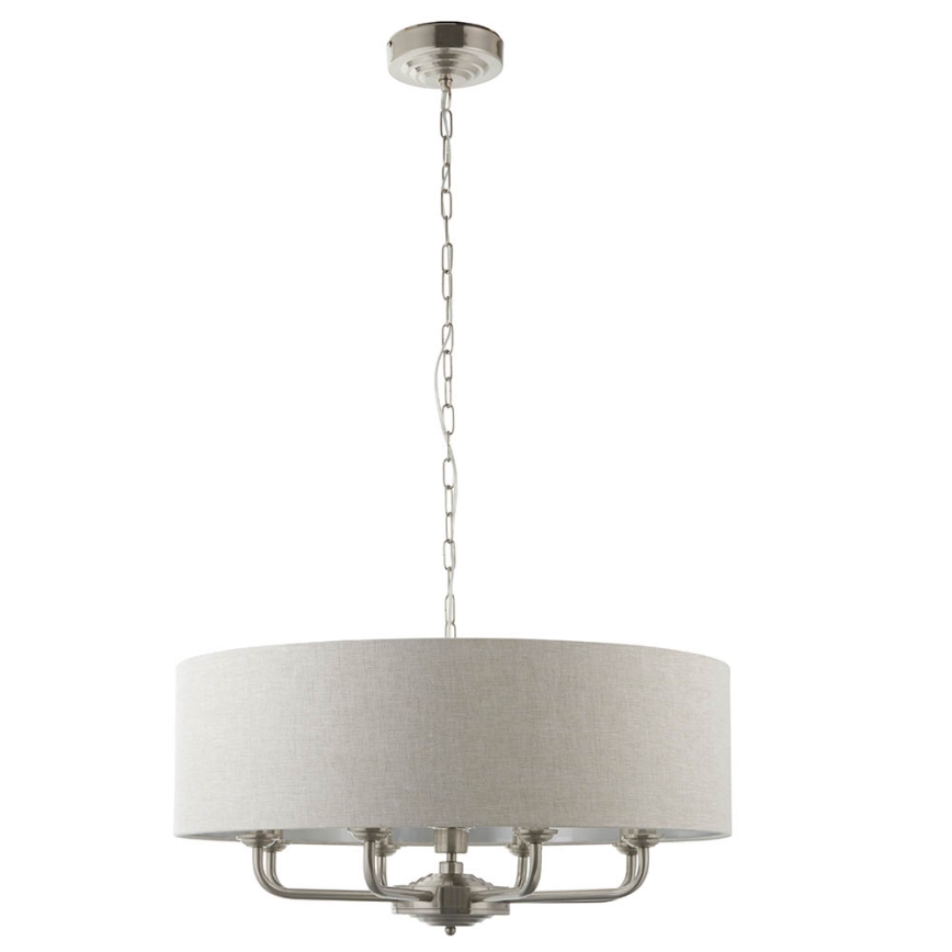 Endon 99152 - Κρεμαστό φωτιστικό οροφής HIGHCLERE 8xE14/40W/230V γκρι/ματ χρώμιο διάμετρος 70 cm