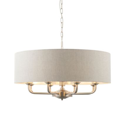 Endon 99152 - Κρεμαστό φωτιστικό οροφής HIGHCLERE 8xE14/40W/230V γκρι/ματ χρώμιο διάμετρος 70 cm