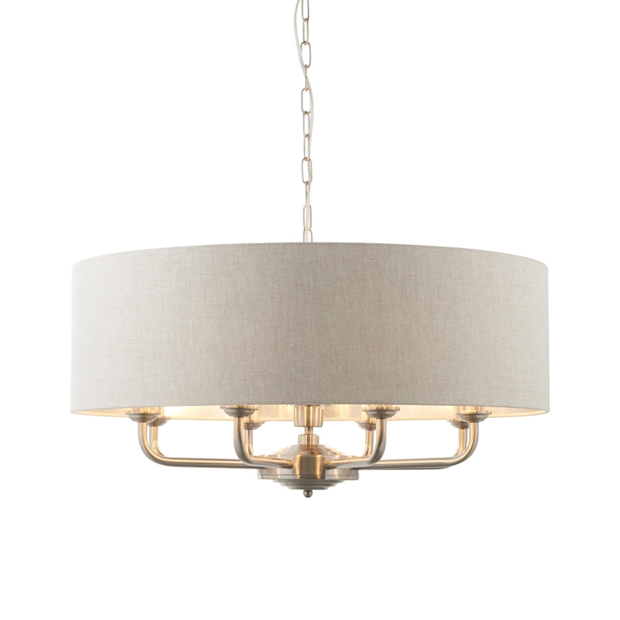 Endon 99152 - Κρεμαστό φωτιστικό οροφής HIGHCLERE 8xE14/40W/230V γκρι/ματ χρώμιο διάμετρος 70 cm
