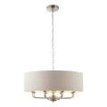 Endon 99152 - Κρεμαστό φωτιστικό οροφής HIGHCLERE 8xE14/40W/230V γκρι/ματ χρώμιο διάμετρος 70 cm