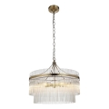 Endon 99166 - Κρεμαστό φωτιστικό με αλυσίδα MARIETTA 5xE14/7W/230V μπρούτζινο/διάφανο