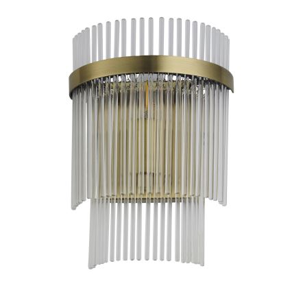 Endon 99168 - Φωτιστικό τοίχου MARIETTA 1xE14/6W/230V ορείχαλκος/διαφανές