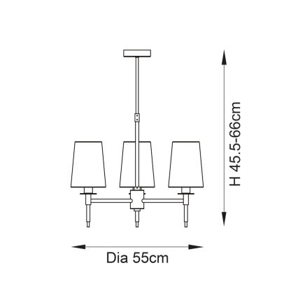 Endon 99456 - Πολυέλαιος σε ράβδο 3xE14/6W/230V χρυσό/λευκό