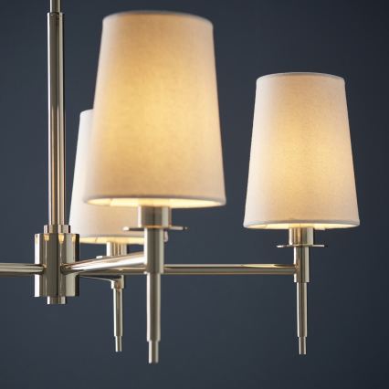 Endon 99457 - Κρεμαστό φωτιστικό με αλυσίδα 5xE14/6W/230V γυαλιστερό χρώμιο/λευκό