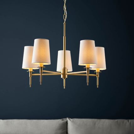 Endon 99458 - Πολυέλαιος με αλυσίδα 5xE14/6W/230V χρυσό/λευκό