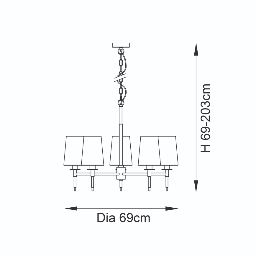 Endon 99458 - Πολυέλαιος με αλυσίδα 5xE14/6W/230V χρυσό/λευκό