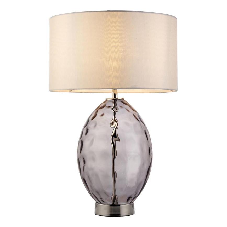 Endon 99581 - Ρυθμιζόμενο επιτραπέζιο φωτιστικό ERIN 1xE27/10W/230V εκρού/ματ χρώμιο/καπνιστό μαύρο