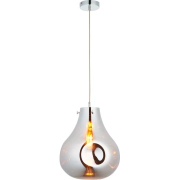 Endon 99788 - Κρεμαστό φωτιστικό με καλώδιο EUROPA 1xE27/10W/230V σε καπνιστό μαύρο