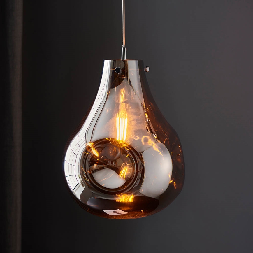 Endon 99788 - Κρεμαστό φωτιστικό με καλώδιο EUROPA 1xE27/10W/230V σε καπνιστό μαύρο