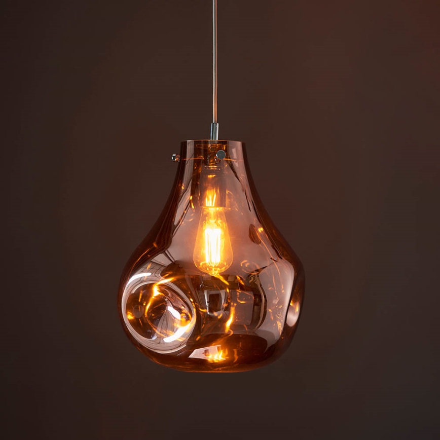 Endon 99790 - Κρεμαστό φωτιστικό με καλώδιο EUROPA 1xE27/10W/230V καπνιστό καφέ