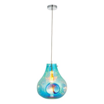 Endon 99791 - Κρεμαστό φωτιστικό οροφής EUROPA 1xE27/10W/230V μπλε