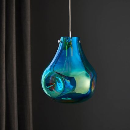 Endon 99791 - Κρεμαστό φωτιστικό οροφής EUROPA 1xE27/10W/230V μπλε