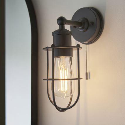 Endon 99948 - Επιτοίχιο φωτιστικό μπάνιου CREW 1xE27/6W/230V IP44 μαύρο