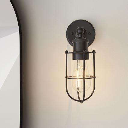 Endon 99948 - Επιτοίχιο φωτιστικό μπάνιου CREW 1xE27/6W/230V IP44 μαύρο