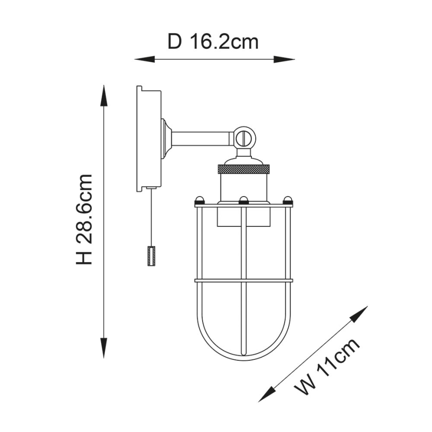 Endon 99948 - Επιτοίχιο φωτιστικό μπάνιου CREW 1xE27/6W/230V IP44 μαύρο