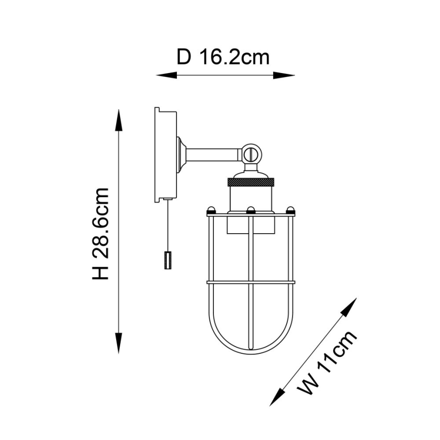 Endon 99952 - Επιτοίχιο φωτιστικό μπάνιου CREW 1xE27/6W/230V IP44 ορείχαλκος