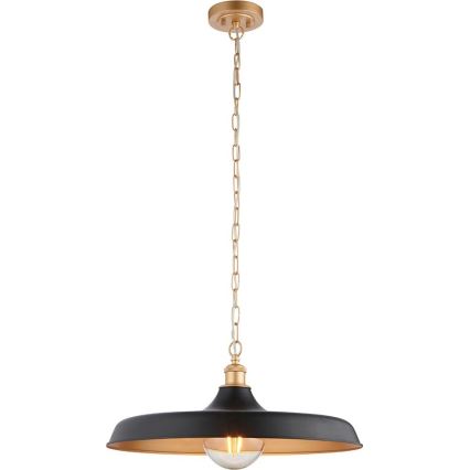 Endon 99998 - Κρεμαστό φωτιστικό με αλυσίδα SABIAN 1xE27/10W/230V μαύρο/χρυσό