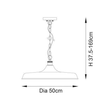 Endon 99998 - Κρεμαστό φωτιστικό με αλυσίδα SABIAN 1xE27/10W/230V μαύρο/χρυσό