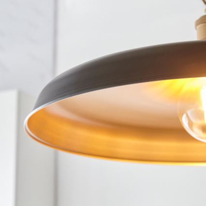 Endon 99998 - Κρεμαστό φωτιστικό με αλυσίδα SABIAN 1xE27/10W/230V μαύρο/χρυσό