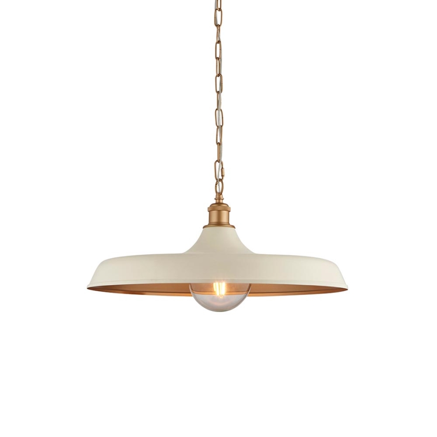 Endon 99999 - Κρεμαστό φωτιστικό με αλυσίδα SABIAN 1xE27/10W/230V κρεμ/χρυσό