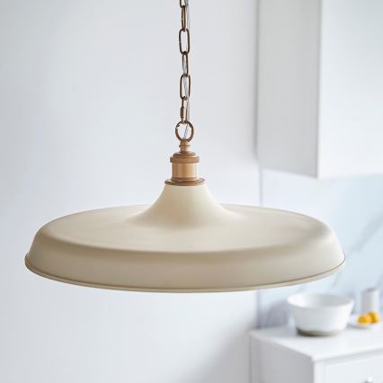 Endon 99999 - Κρεμαστό φωτιστικό με αλυσίδα SABIAN 1xE27/10W/230V κρεμ/χρυσό